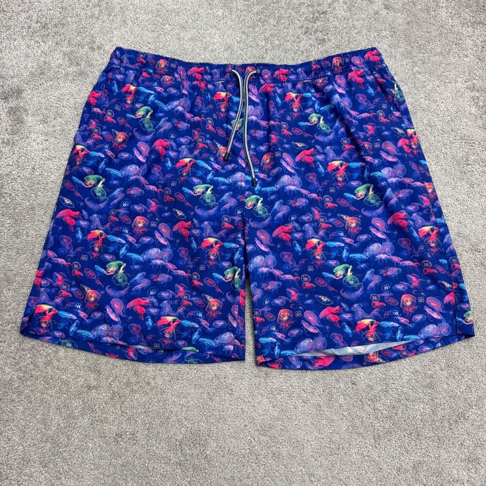 Peter Millar Seaside Swim Trunks Mens XXL Blue Moon Jellies Mesh Lined Stretch
